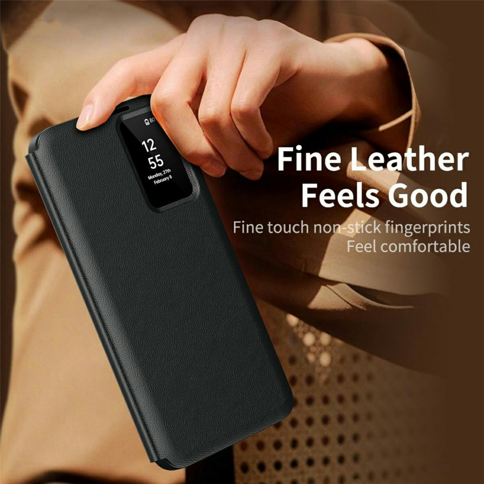 CaseBody Samsung Galaxy A37 Smart Cover Zwart