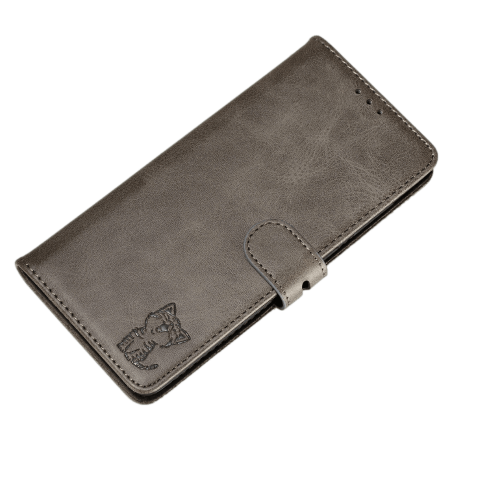 Comfycase Samsung Galaxy A51 Happy Kitten Bookcase Hoesje Grijs