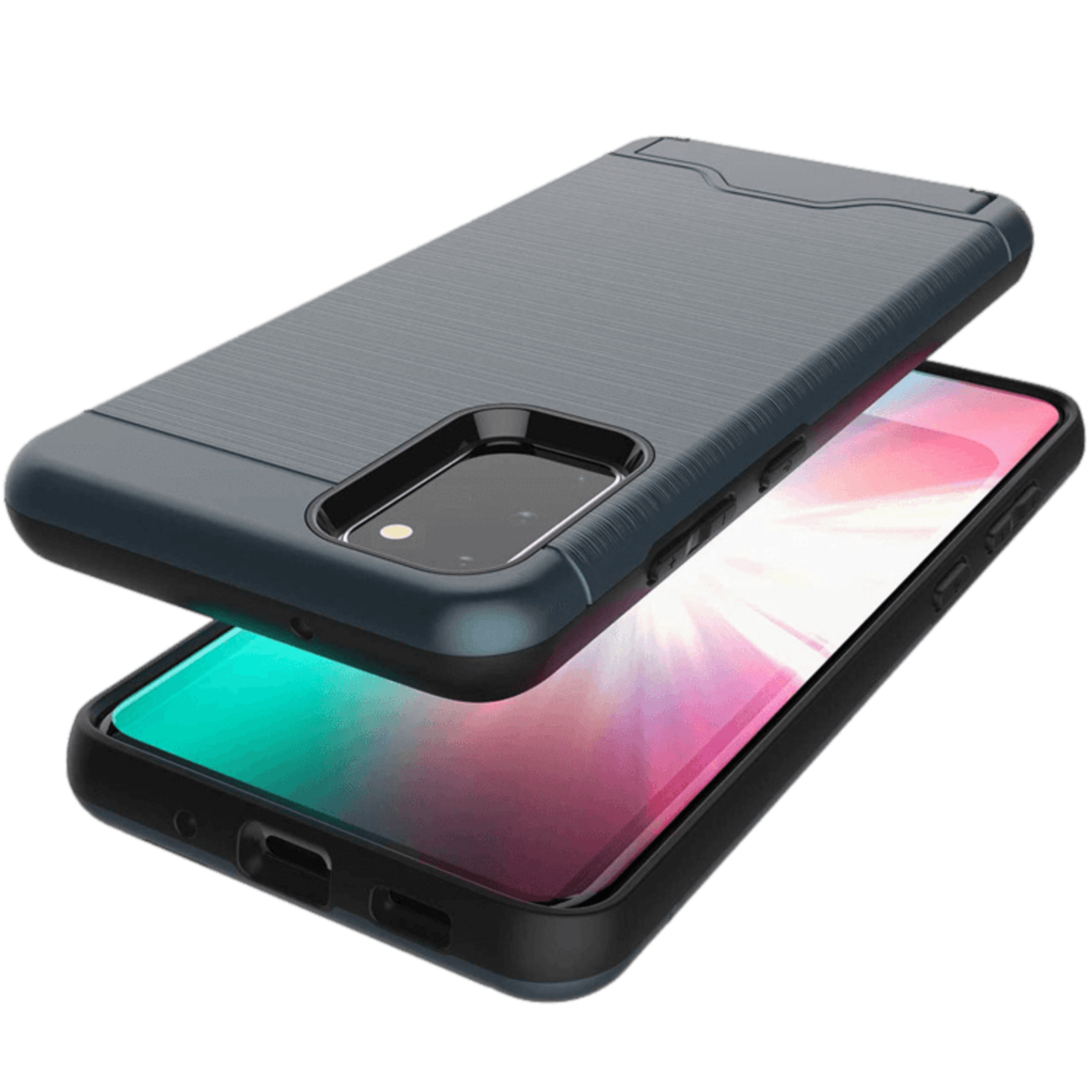 CaseBody Samsung Galaxy S20 Brushed Hoesje met Pashouder Blauw