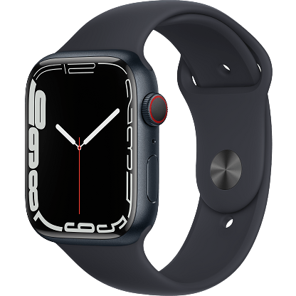 Apple Watch Series 7 Cellular 45mm Midnight - Voorkant