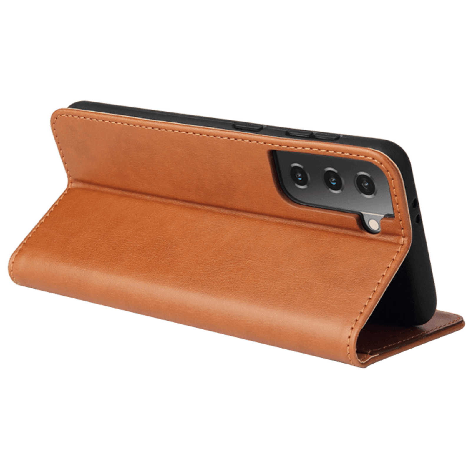 Fierre Shann Samsung Galaxy S21 Plus Slim Wallet Hoesje Bruin