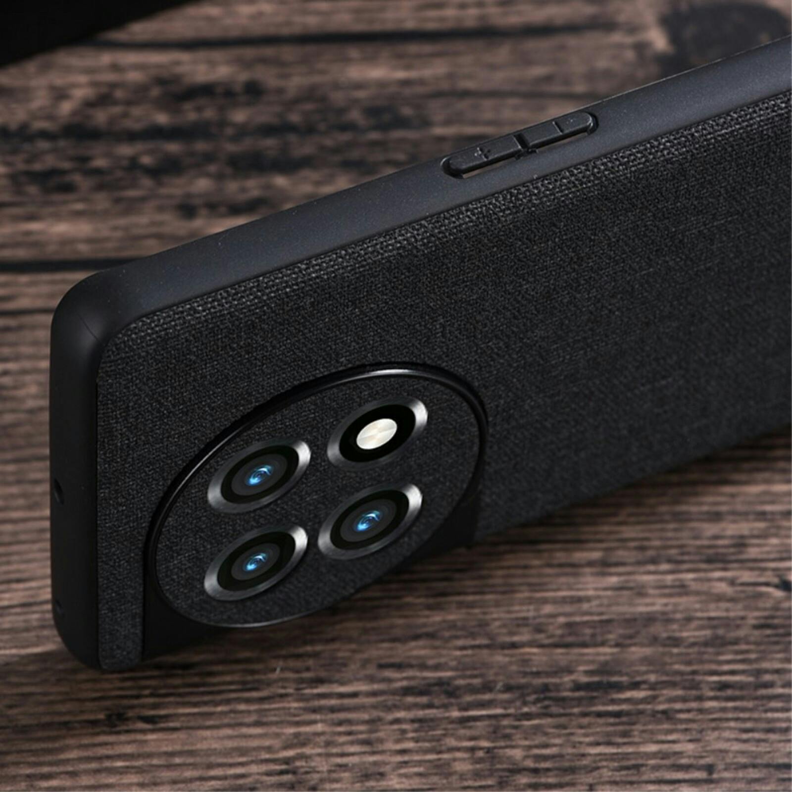 Comfycase OnePlus 11 Canvas Skin Back Cover Zwart