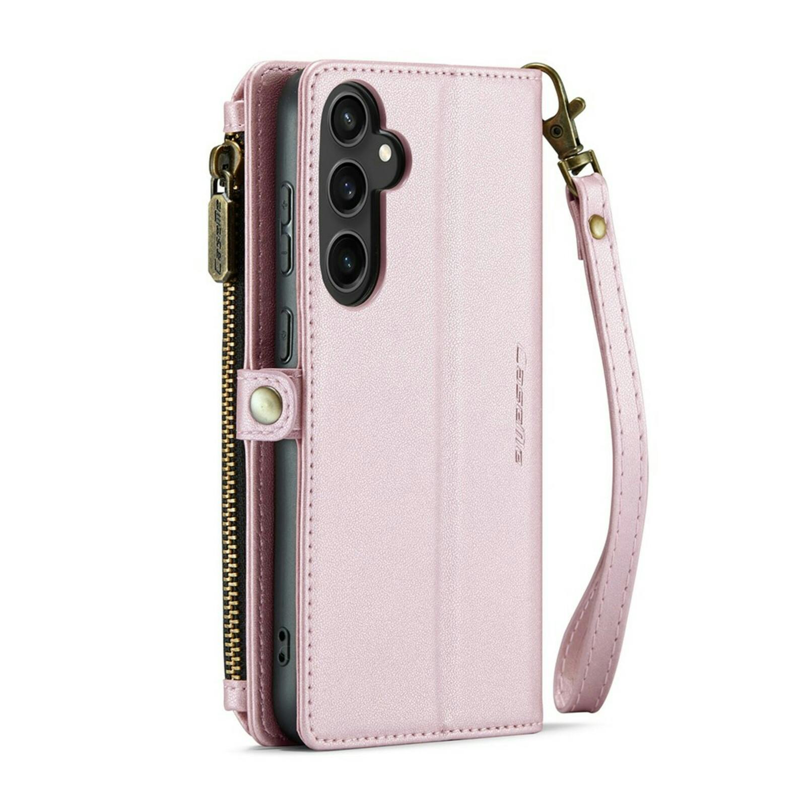 Caseme Samsung S23 FE Clutch Wallet met Koord Roze