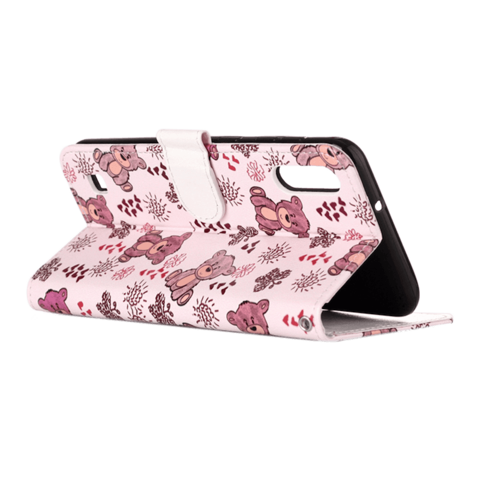 Comfycase Samsung Galaxy A10 Cutie Bears Booktype Hoesje Roze