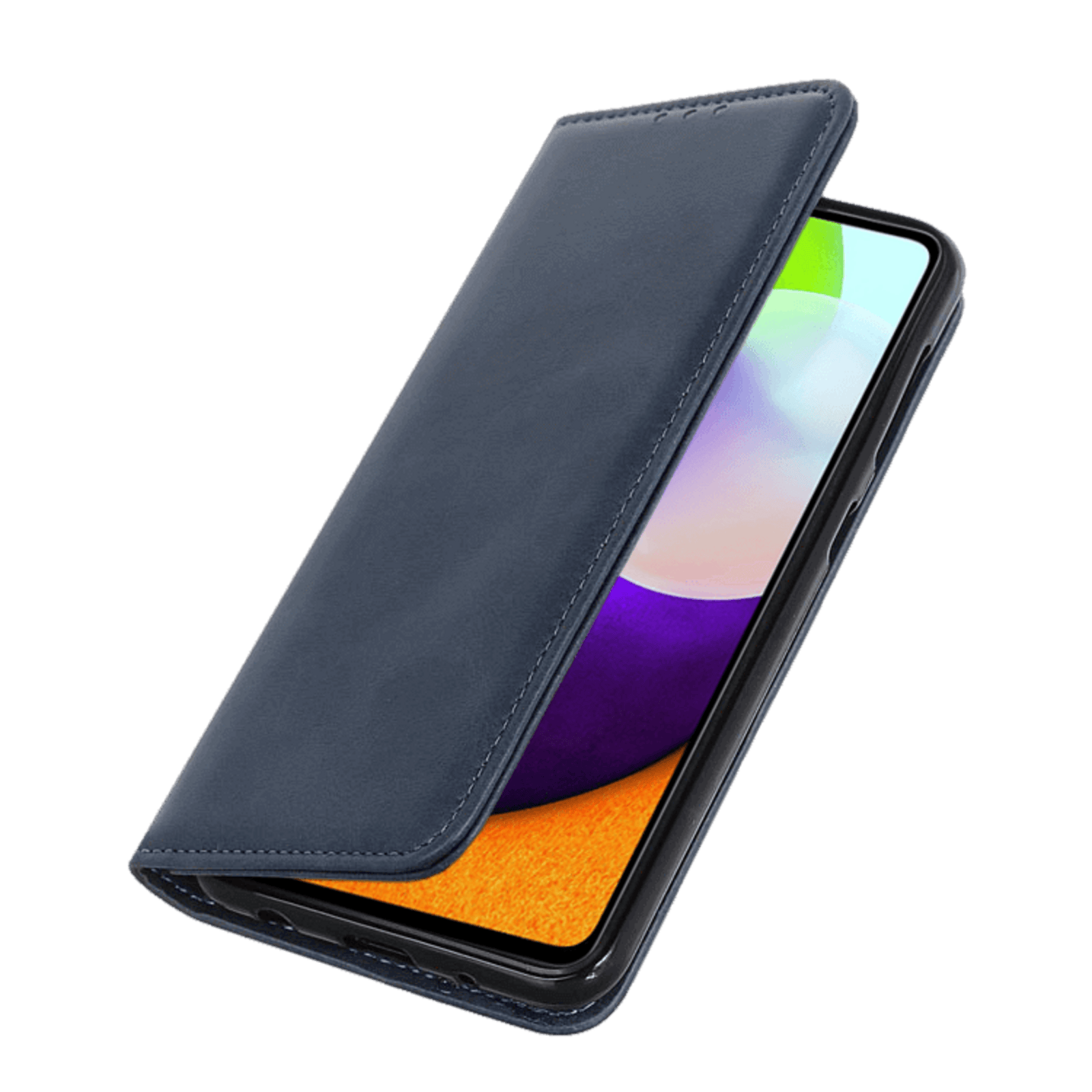 CaseBody Samsung Galaxy A53 Real Leather Wallet Hoesje Blauw