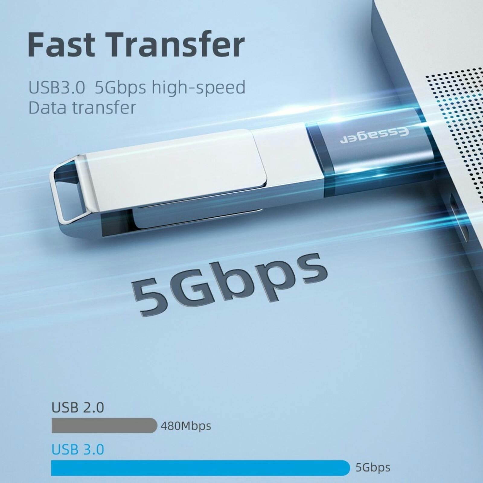 Essager USB-A naar USB-C Adapter Grijs