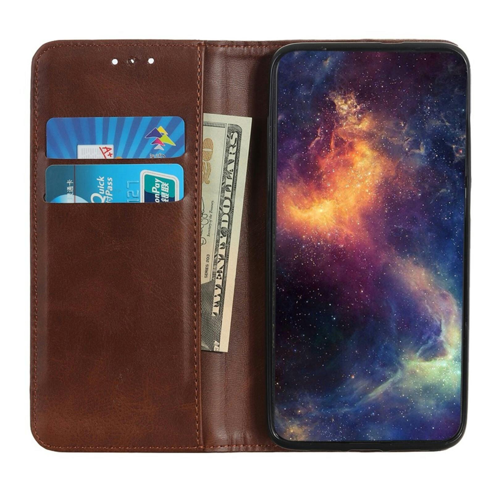 CaseBody Samsung Galaxy A27 Real Leather Wallet Hoesje Bruin