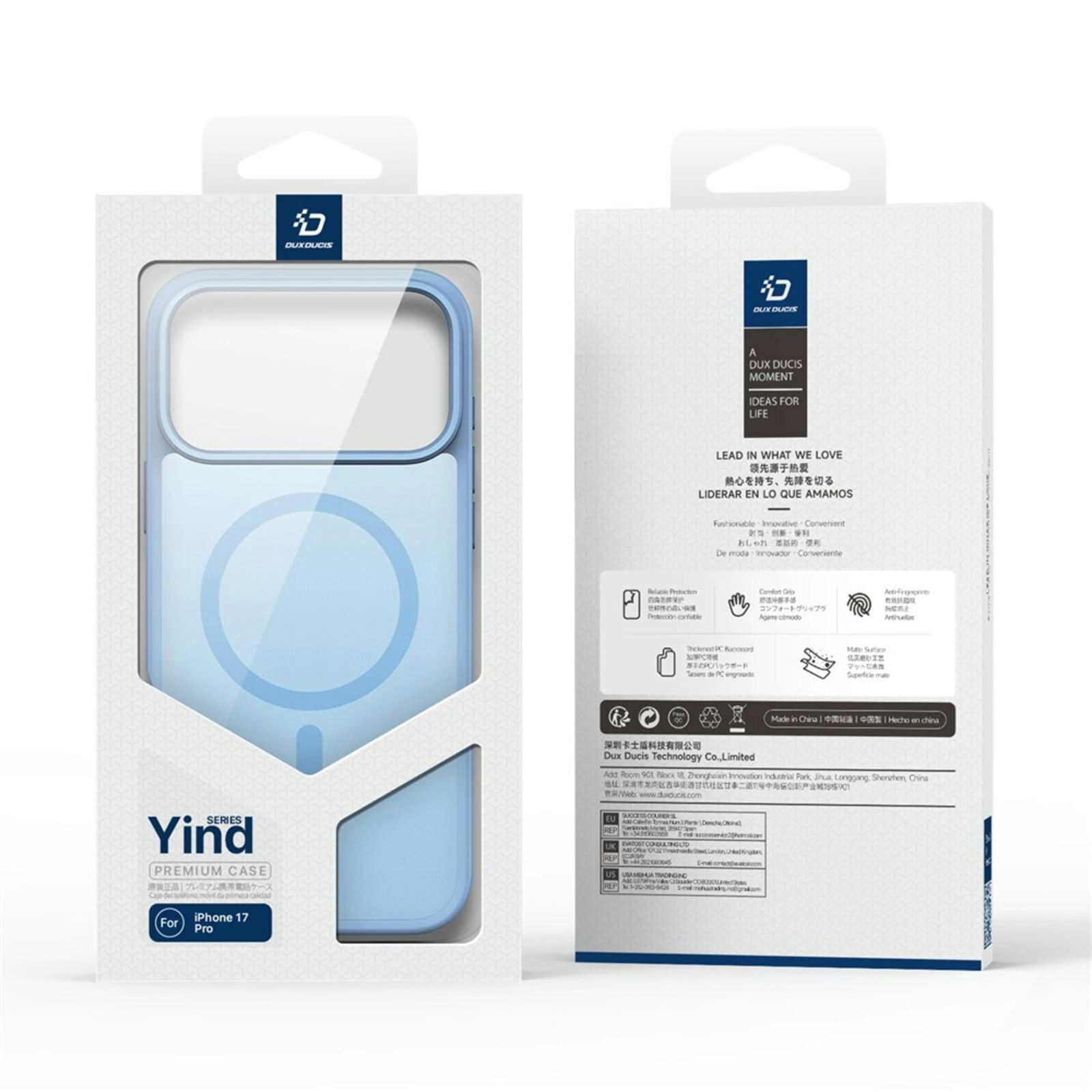 DUX DUCIS Apple iPhone 17 Pro Mat MagSafe Hoesje Blauw