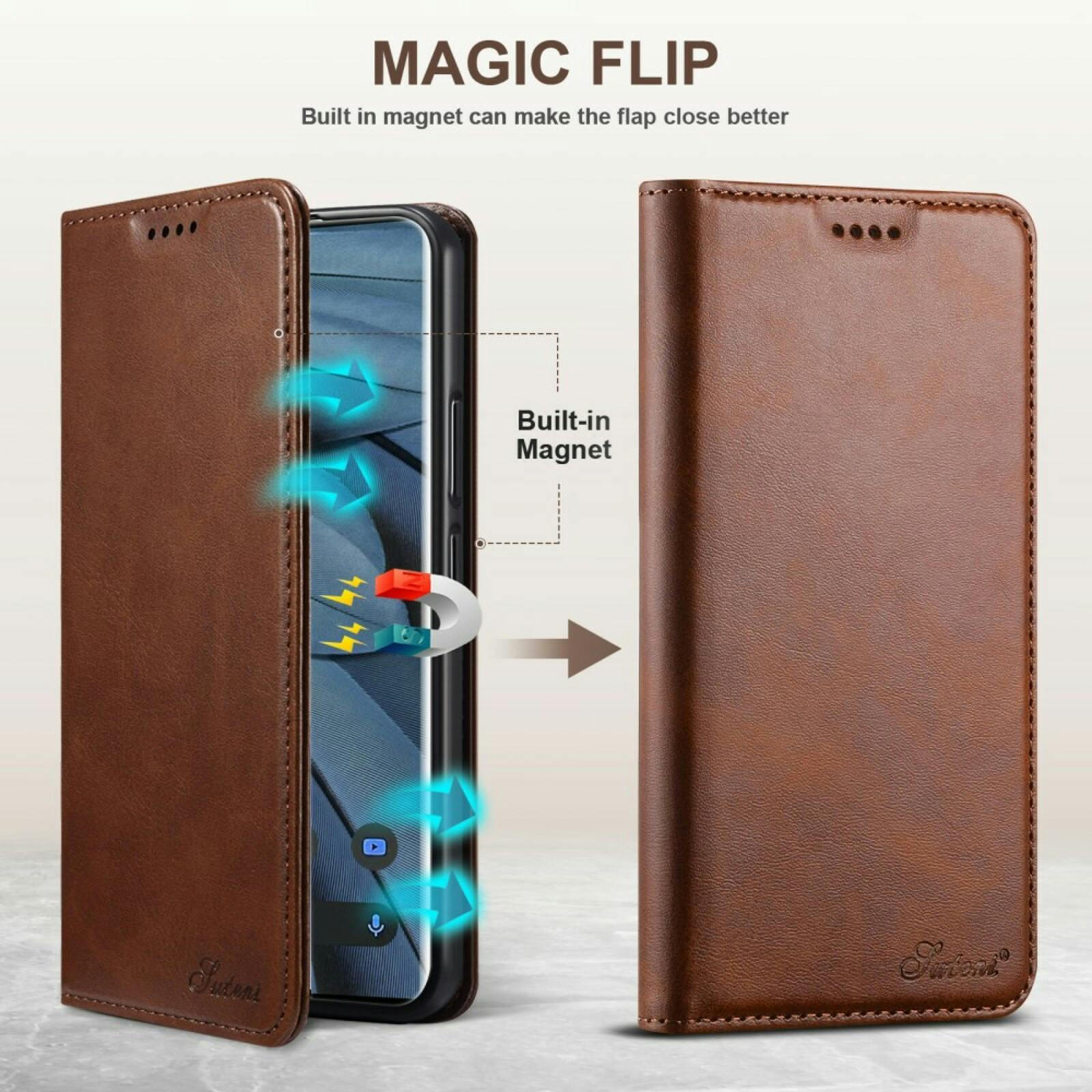 Suteni Samsung A54 Business Wallet Bruin