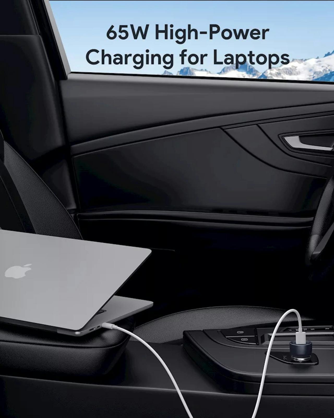 Aukey 65W 2-poort Autolader Zwart