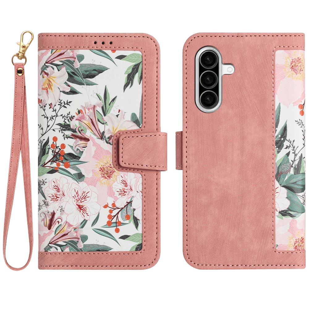 Mocaa Samsung Galaxy A57 Floral Series Bookcase Roze
