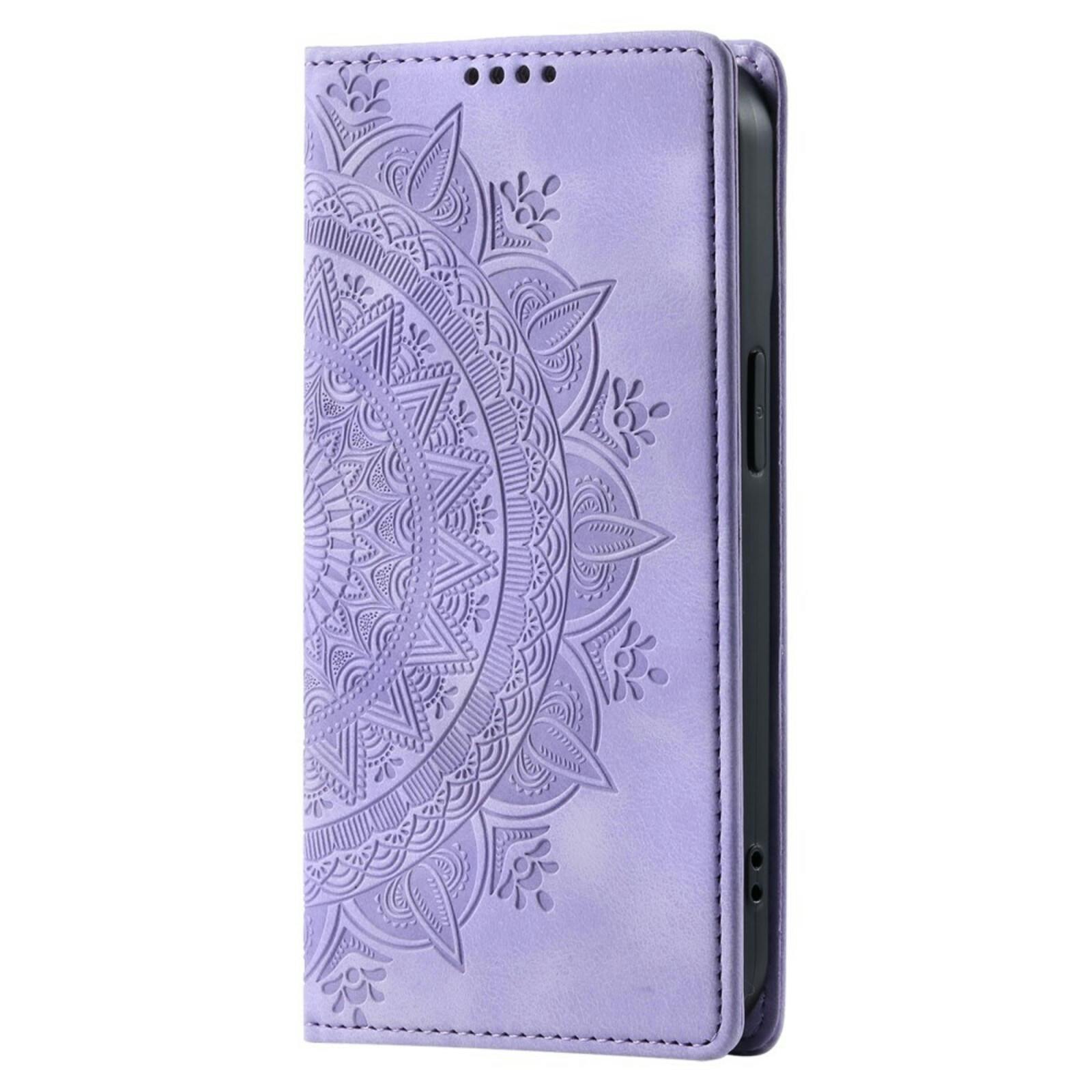 Comfycase Samsung Galaxy S24 FE Zacht Mandala Book Hoesje Paars