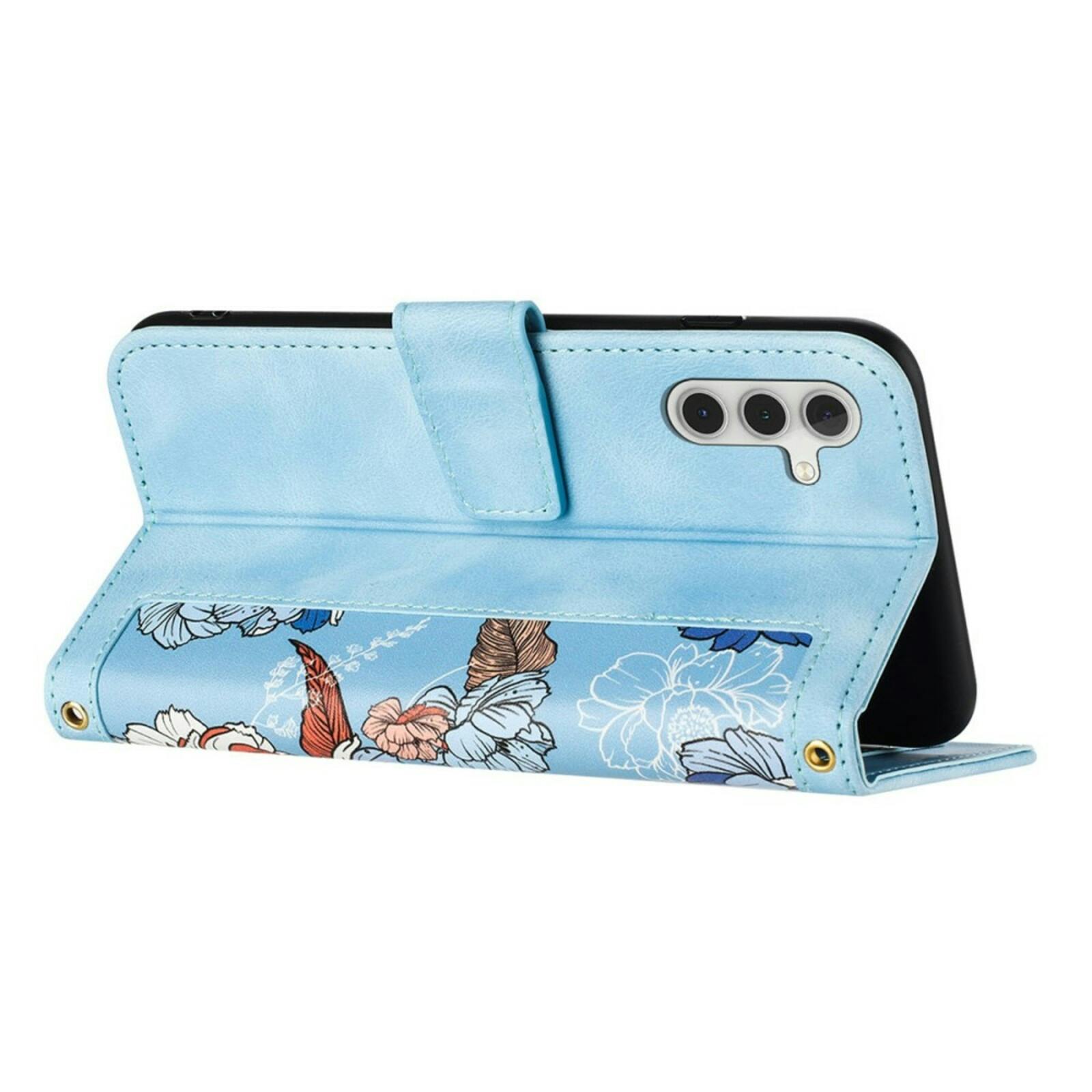 Mocaa Samsung Galaxy A16 Floral Series Bookcase Blauw