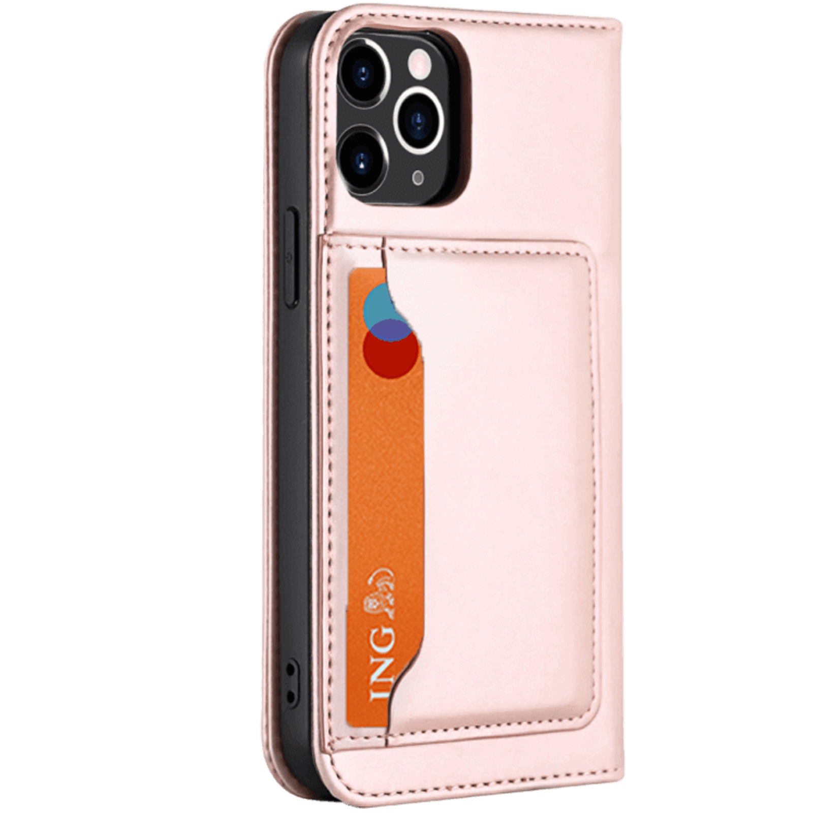 CaseBody iPhone 12 Pro Max BESTE KOOP - Lux Bookcase Hoesje Roségoud