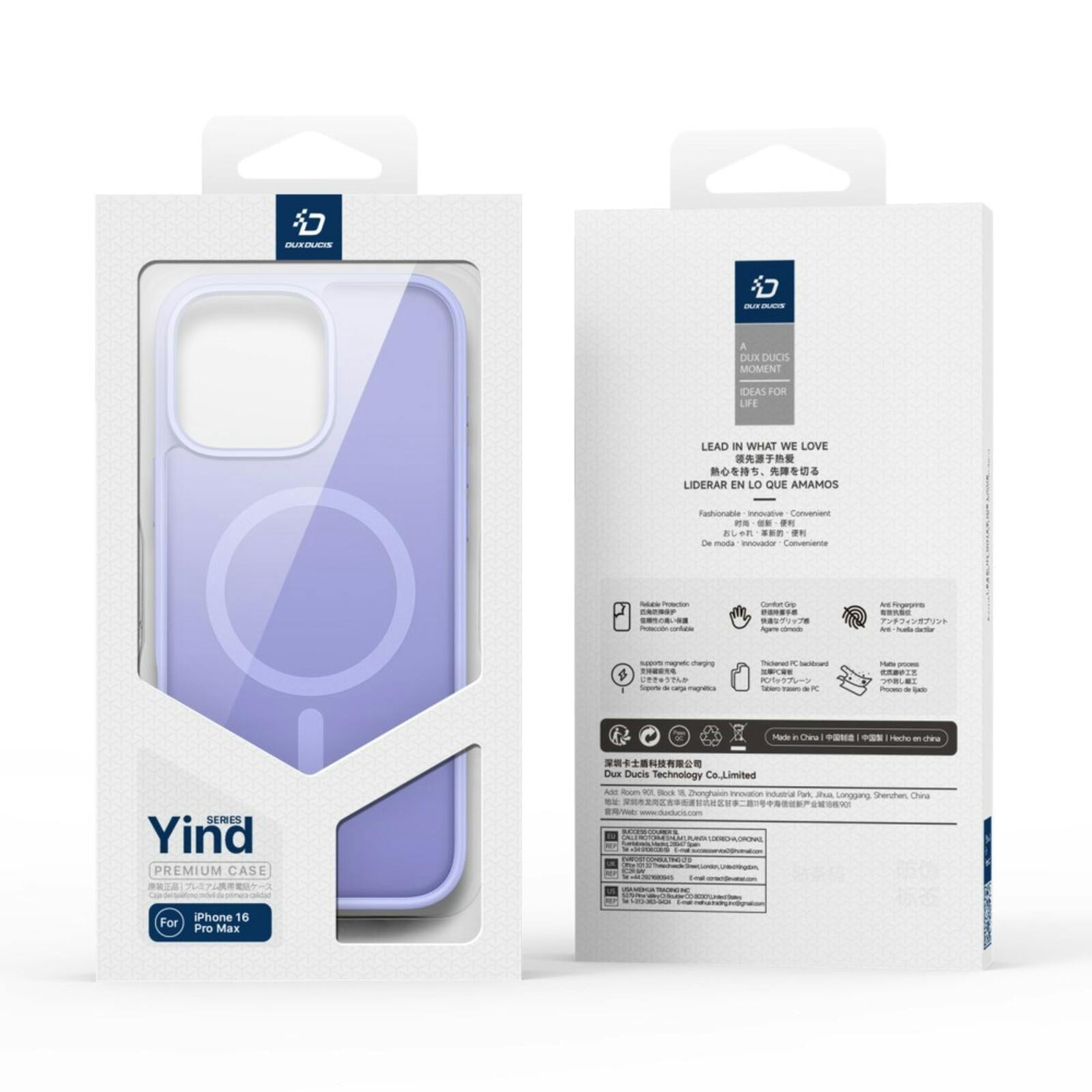 DUX DUCIS iPhone 16 Pro Max Mat MagSafe Hoesje Paars