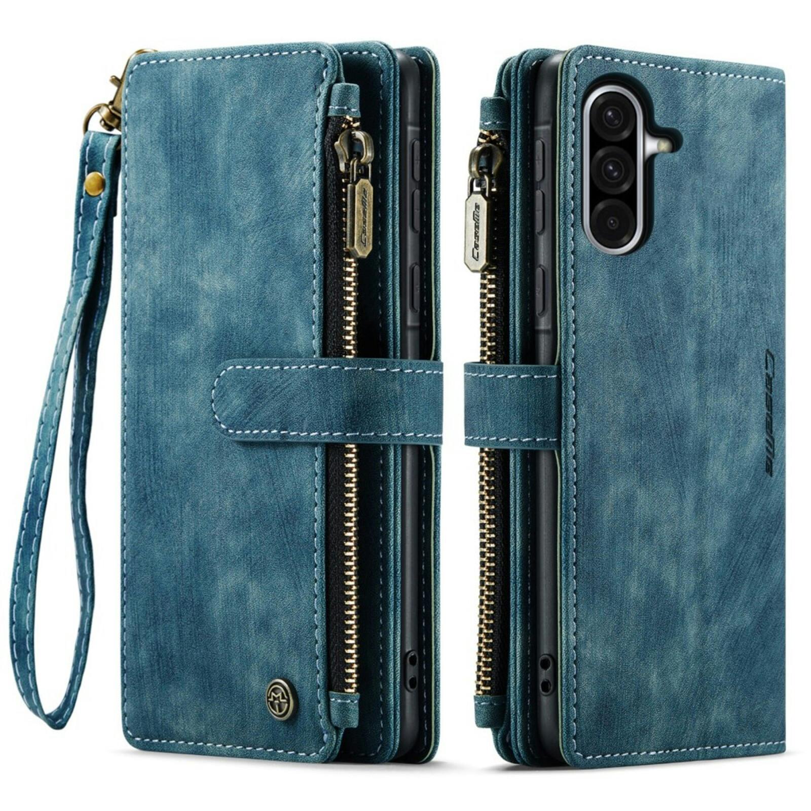 Caseme Samsung Galaxy A56 Vintage Wallet Hoesje Blauw