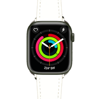 Swipez Apple Watch Klassiek Leren Bandje Wit - Voorkant