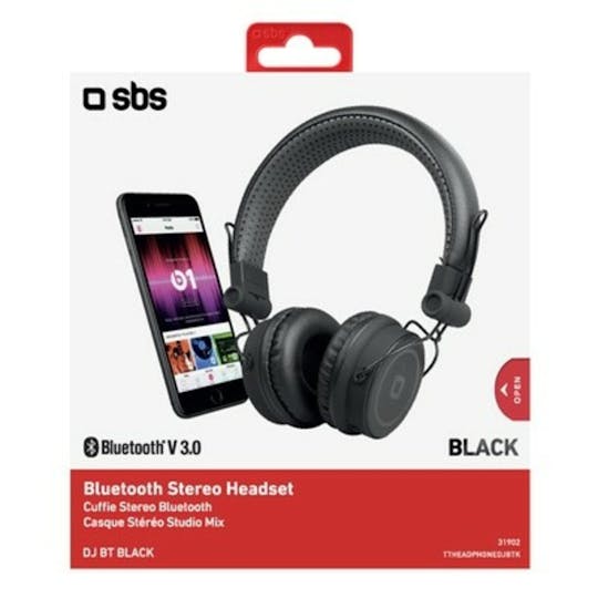 SBS Bluetooth DJ Stereo Koptelefoon Zwart - Achterkant