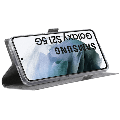 Vili Samsung Galaxy S21 DMX Flip Cover Hoesje Grijs
