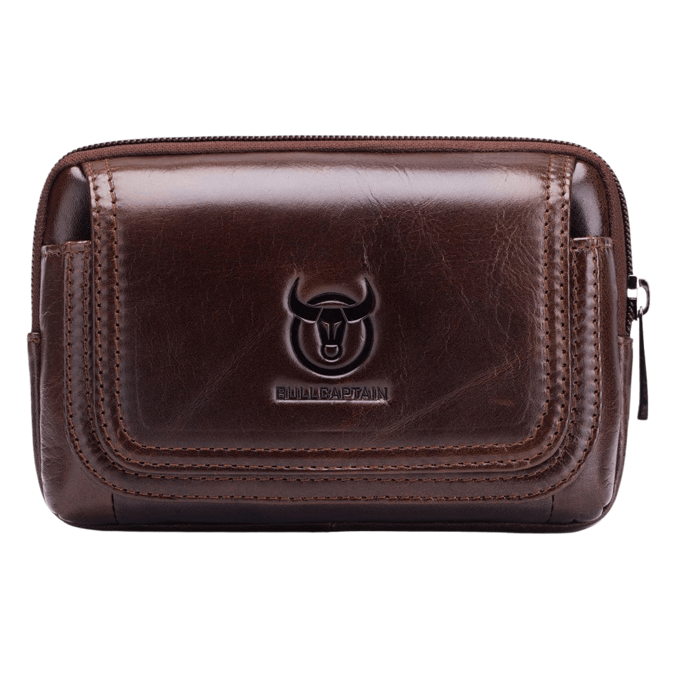 Bullcaptain Horizontal Leather Smartphone Pouch Bruin L