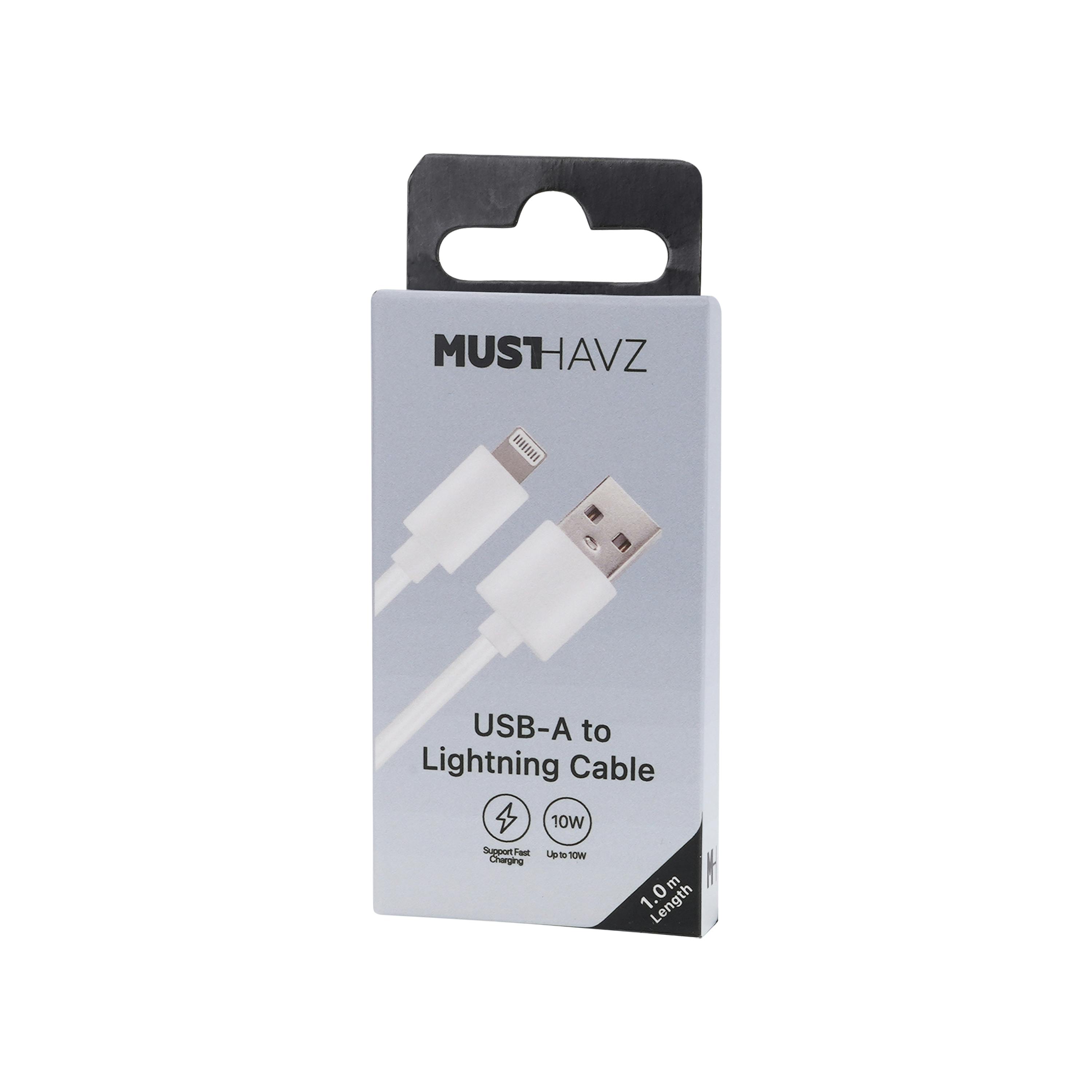 Musthavz to Go Easy USB-A naar Lightning Kabel 1m