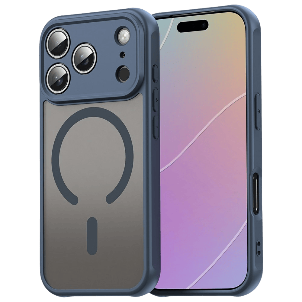 CaseBody iPhone 18 Pro Slim Anti-Shock MagSafe Hoesje Blauw