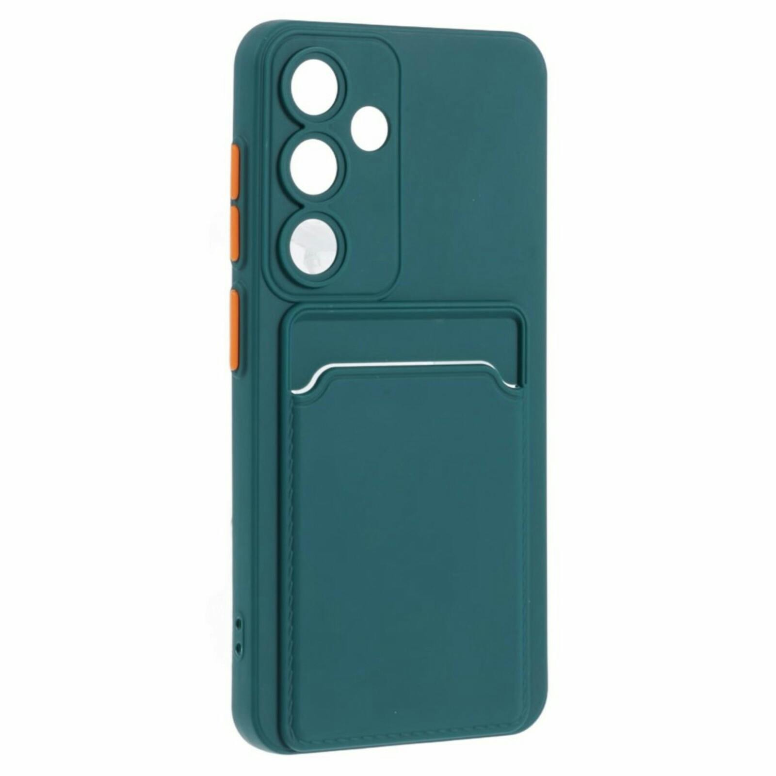 CaseBody Samsung A55 Telefoonhoesje met Kaarthouder Donkergroen