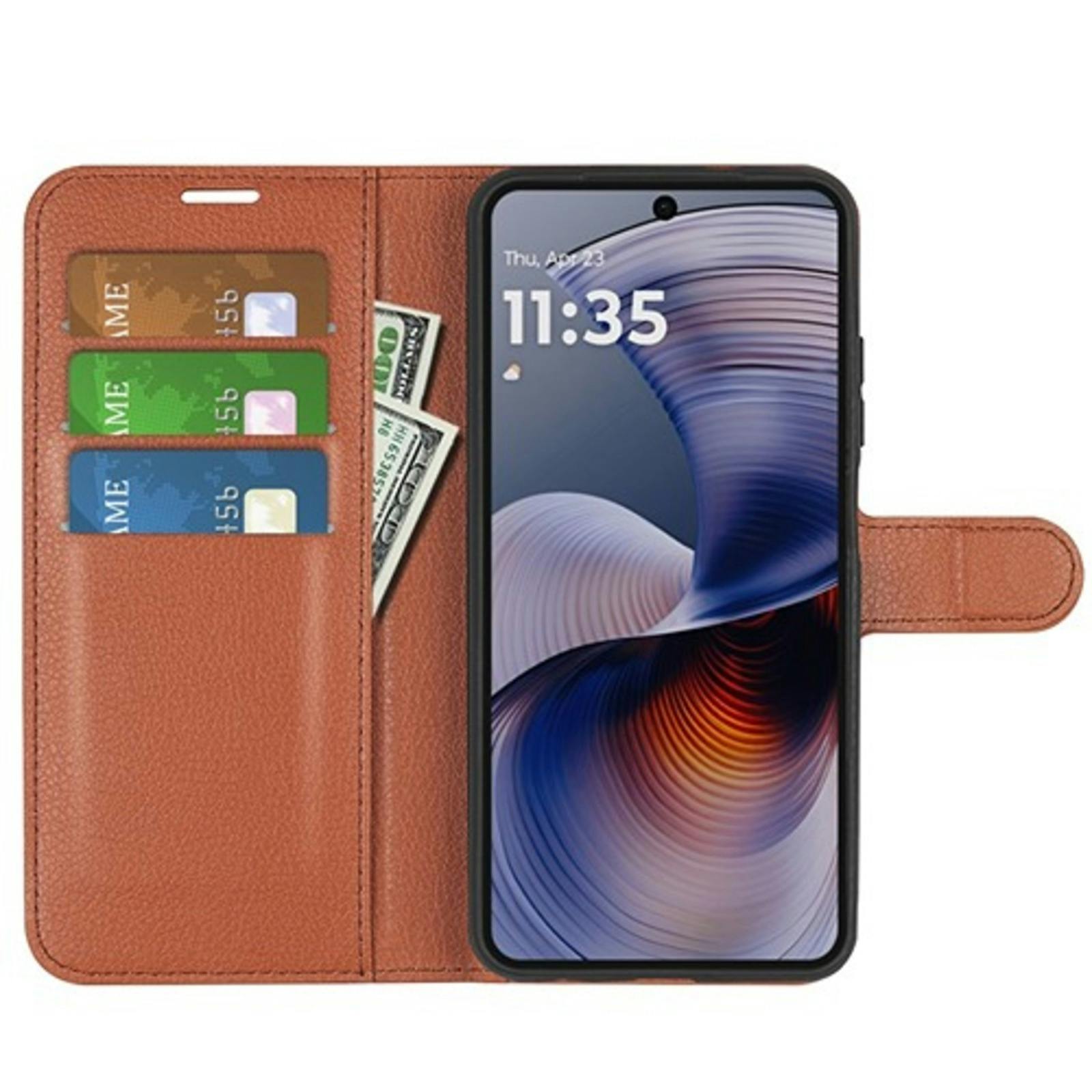 Mocaa Motorola Moto G55 5G Slim-Fit Bookcase Bruin