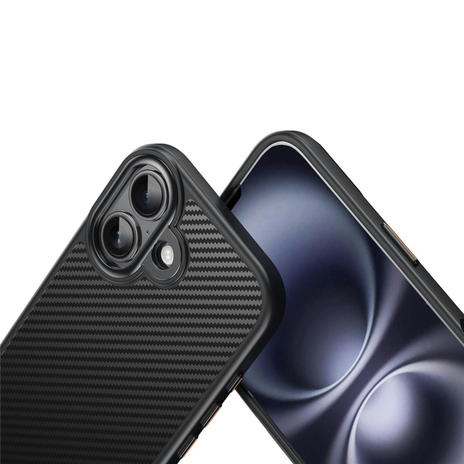 Mocaa Apple iPhone 17 Slim Carbon Pantser MagSafe Case Zwart