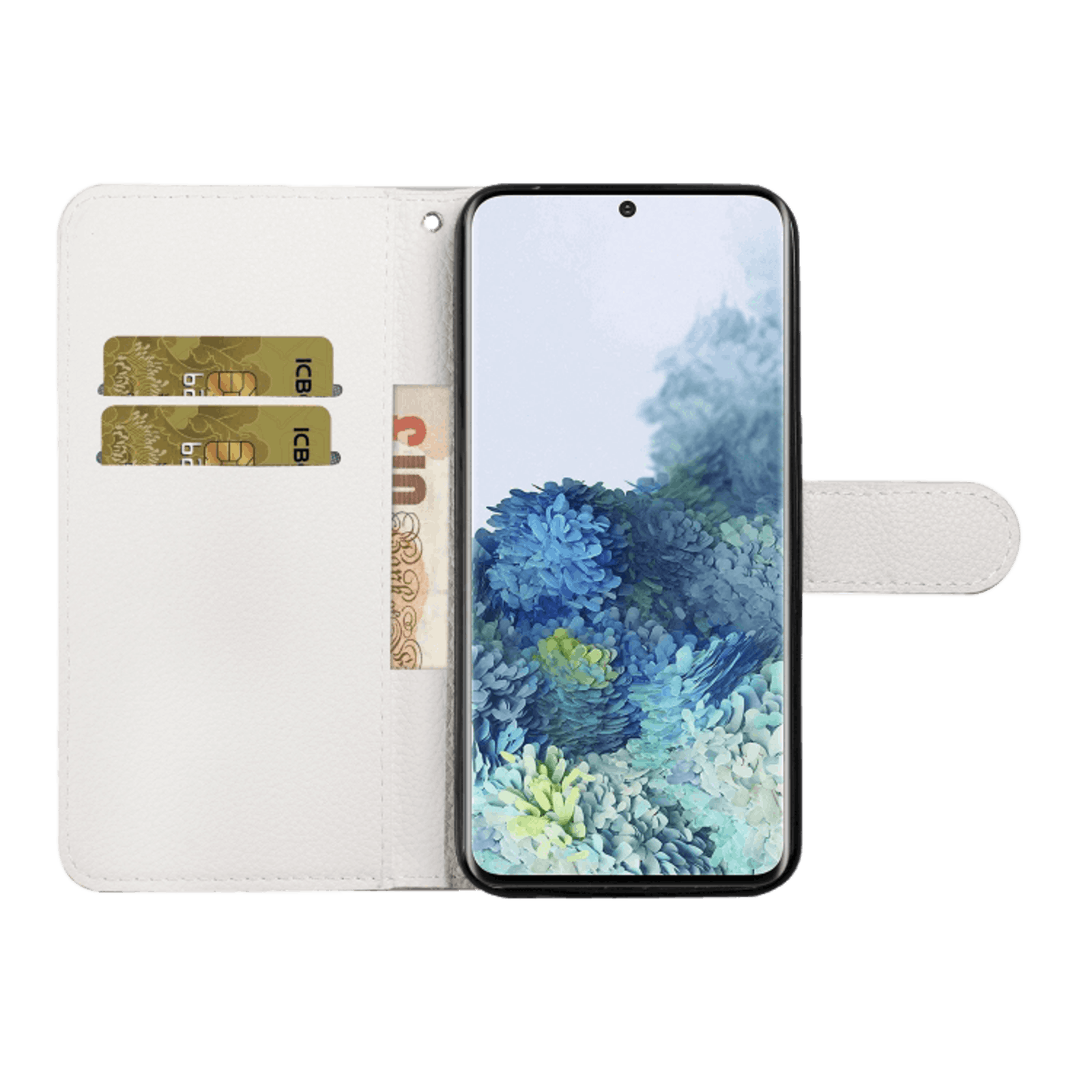 Mocaa Samsung Galaxy A71 Bling Bookcase Hoesje Vlinders Wit