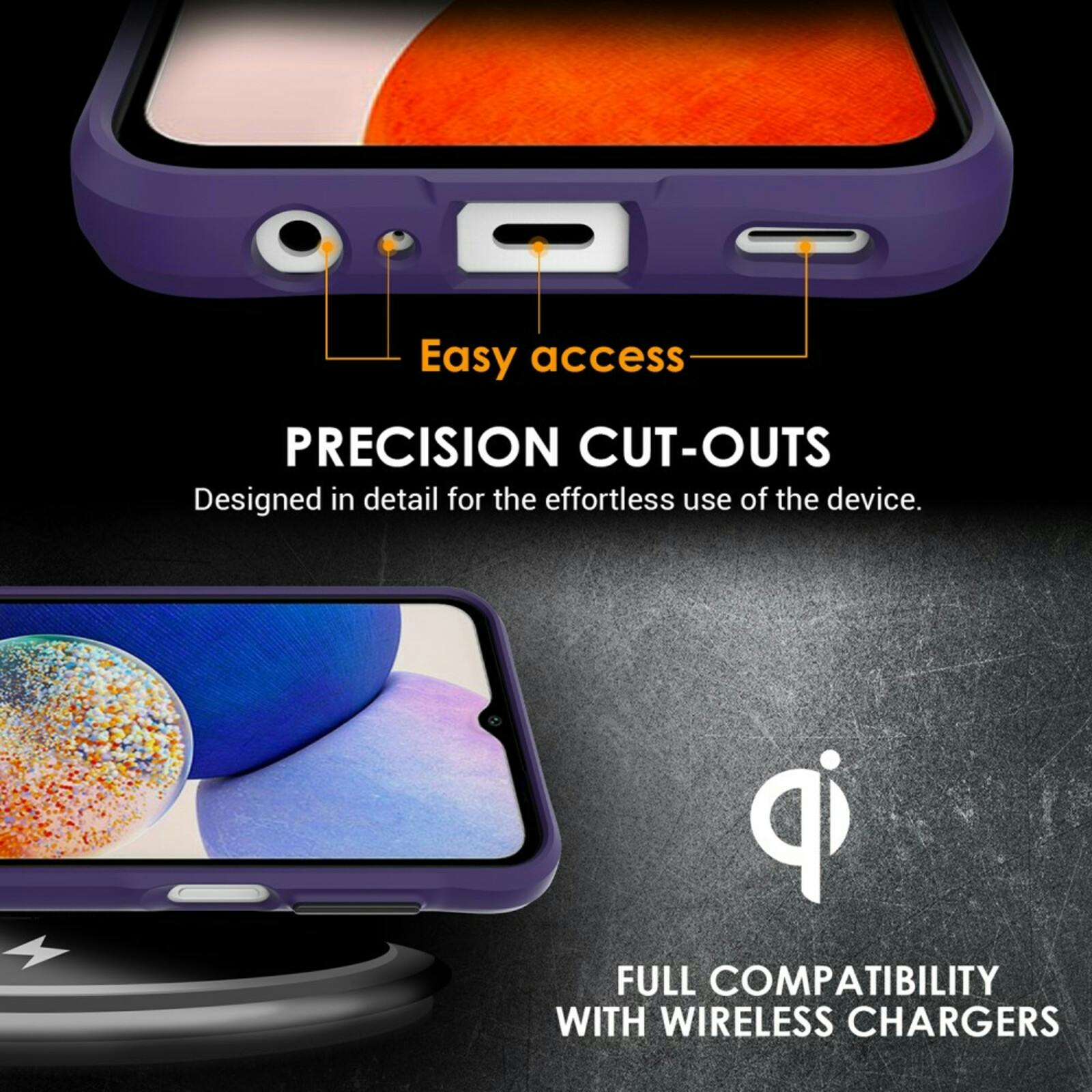 CaseBody Samsung A15 Combat X Beschermhoesje Paars