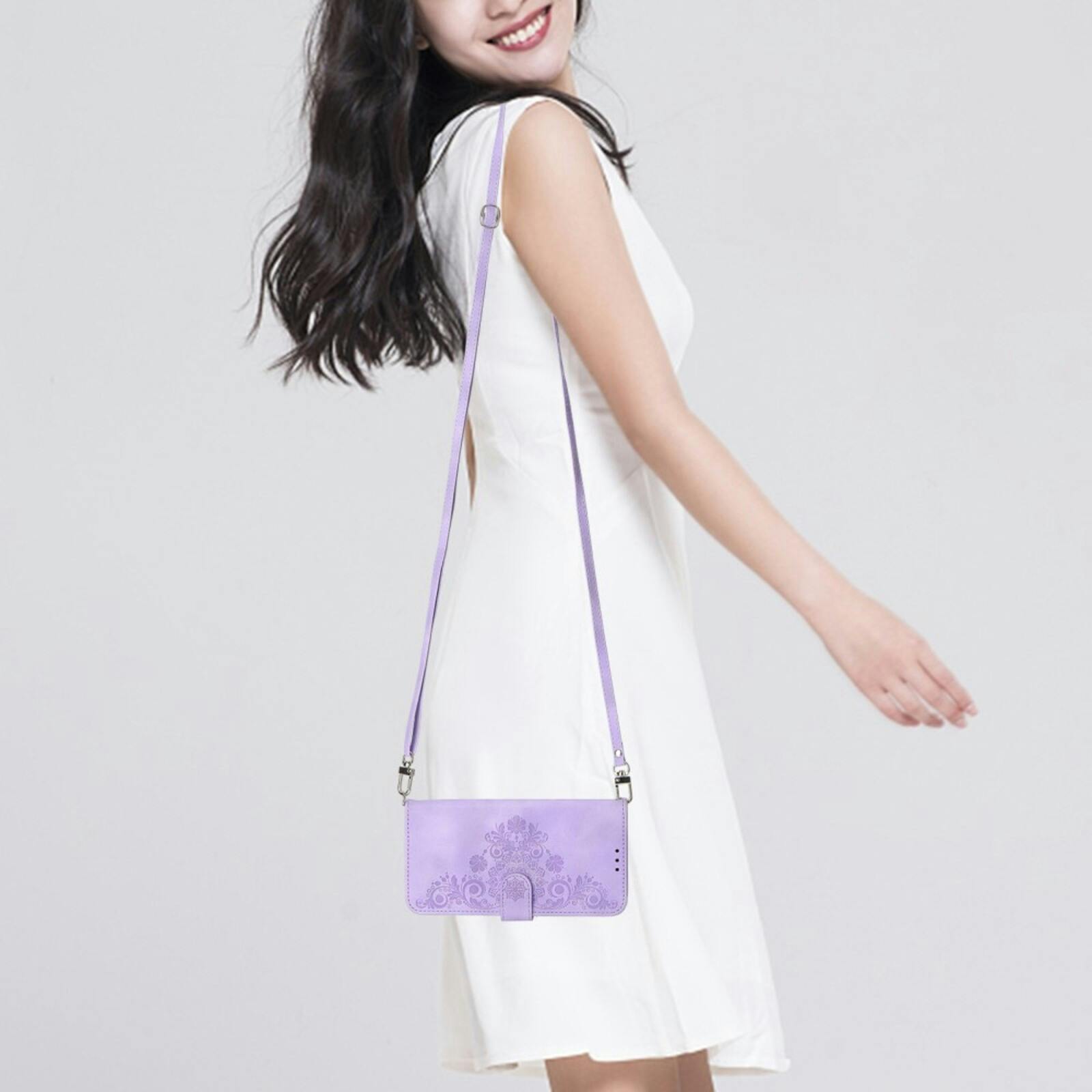 Comfycase Apple iPhone 16e Zacht Boek Hoesje met Gravure Paars