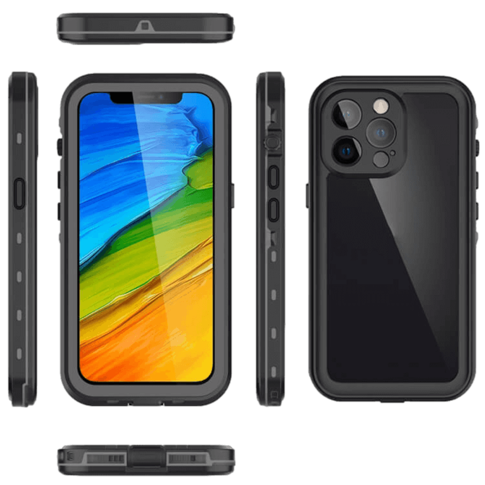 REDPEPPER iPhone 13 Pro Max Dot Pro Waterproof Beschermhoes Zwart