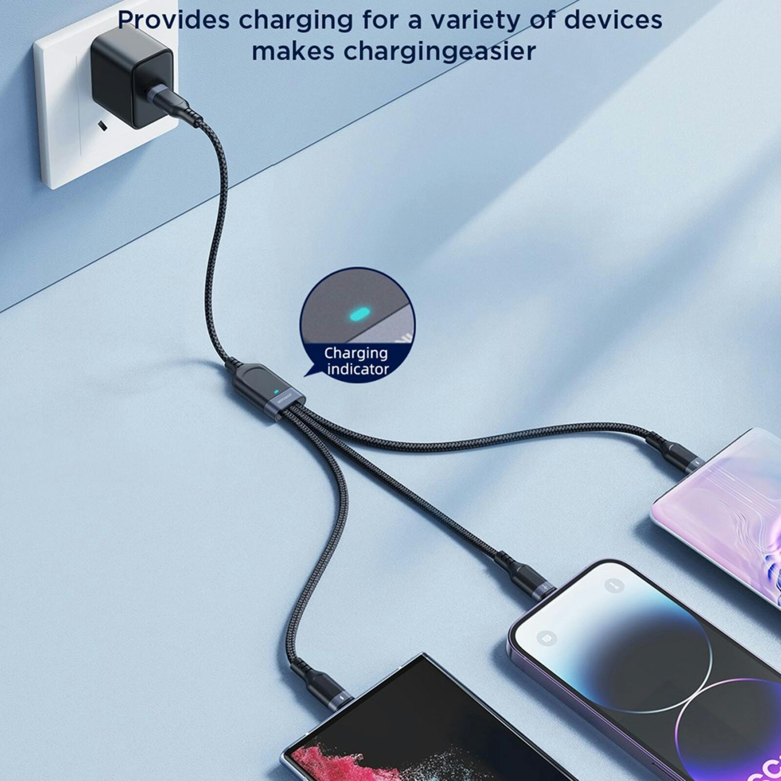 Joyroom All-in-One Oplaadkabel Zwart 1m