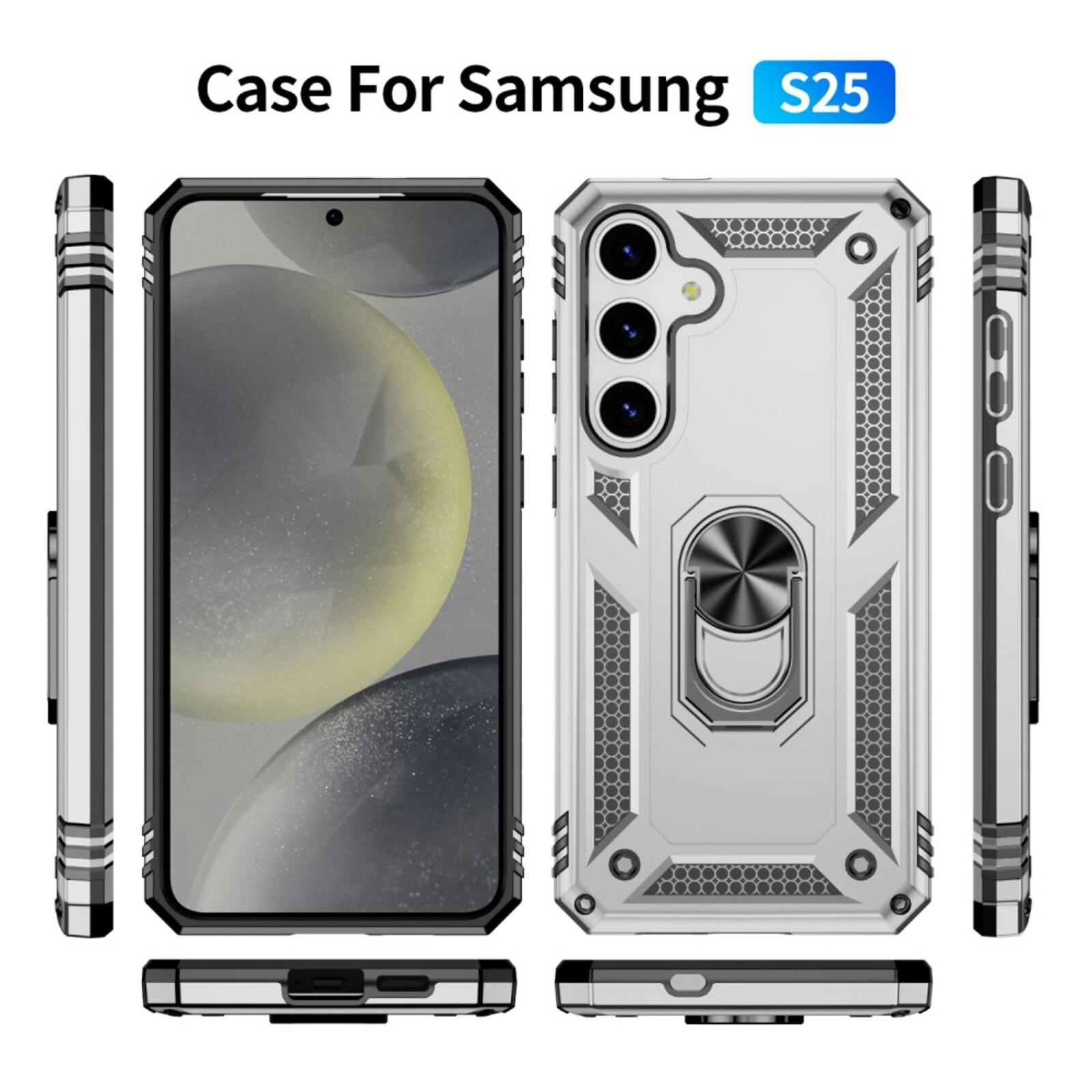CaseBody Samsung Galaxy S25 Shield Case Zilver
