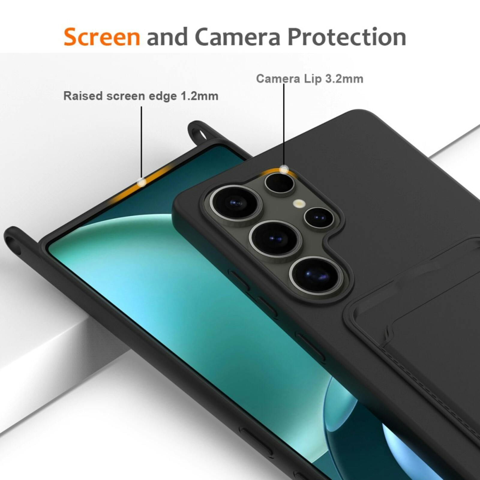 CaseBody Samsung S25 Ultra Koordhoesje met Kaarthouder Zwart