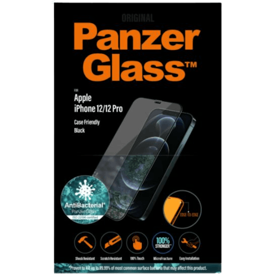 PanzerGlass iPhone 12 (Pro) Screenprotector Black Frame - Voorkant