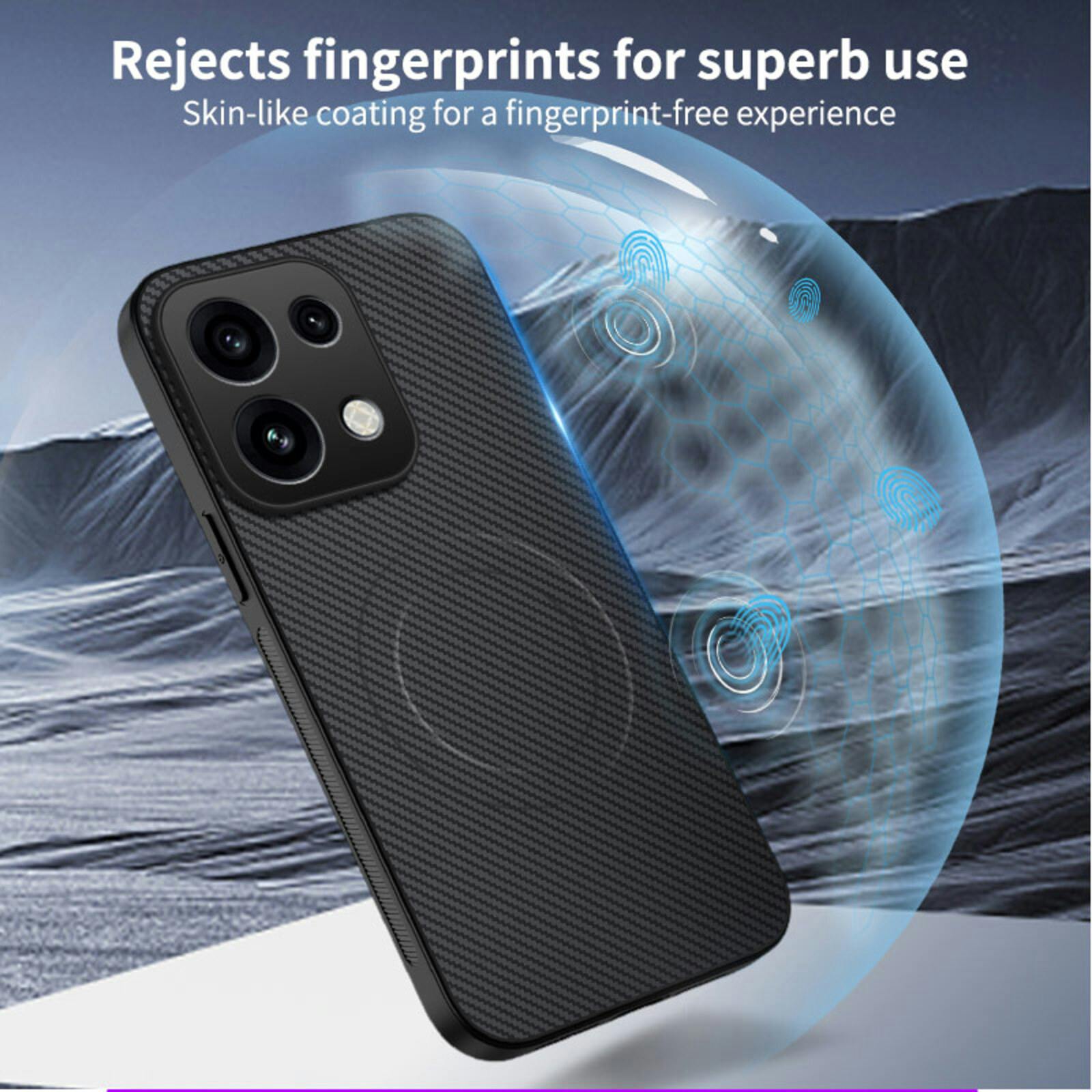 CaseBody OPPO Reno16 F 5G Carbon Fiber Magnetic Hoesje Zwart