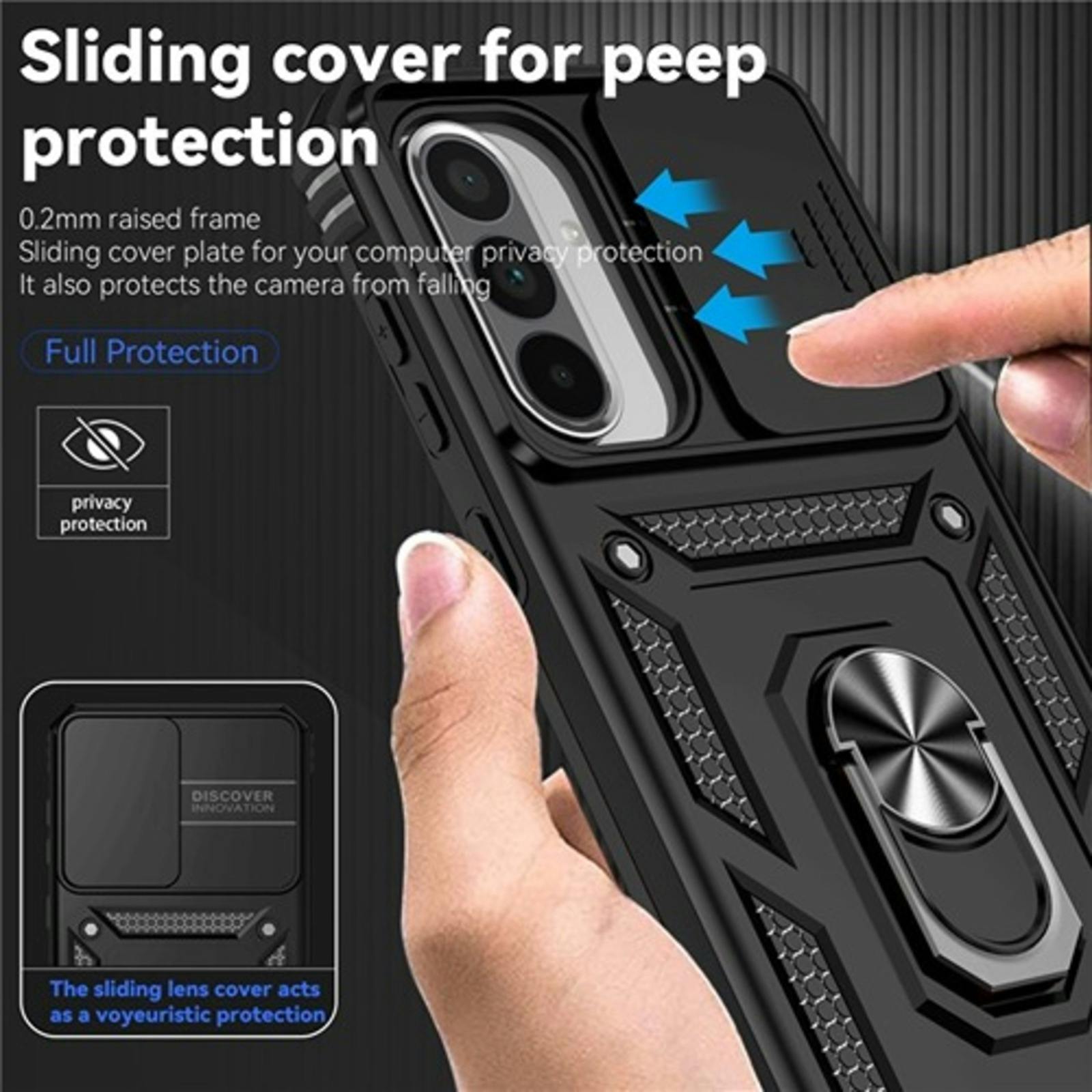 CaseBody Samsung A56 / A36 Shield Case met Camera-schuif Zwart