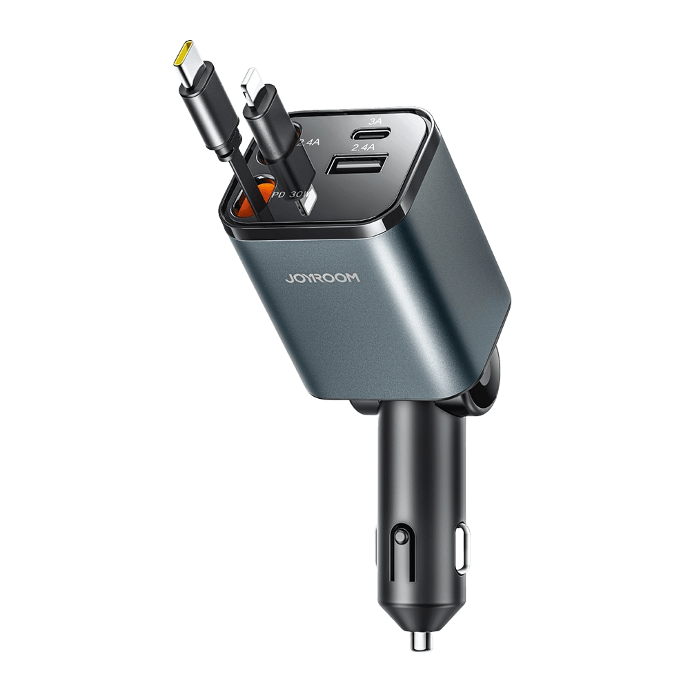 Joyroom 50W 4 in 1 Car Charger met Kabels Zwart