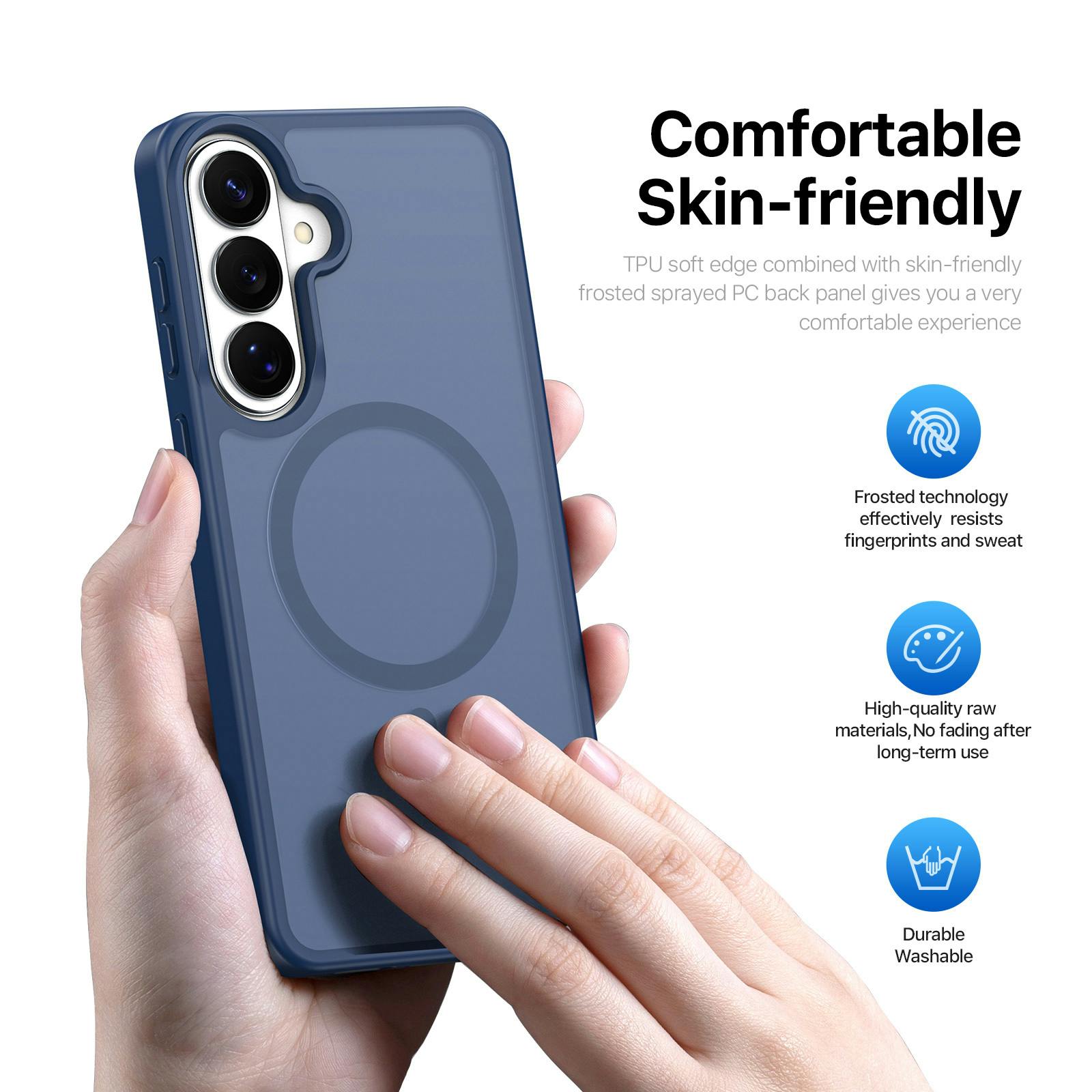 DUX DUCIS Samsung Galaxy S26 Plus Mat Magnetisch Hoesje Blauw