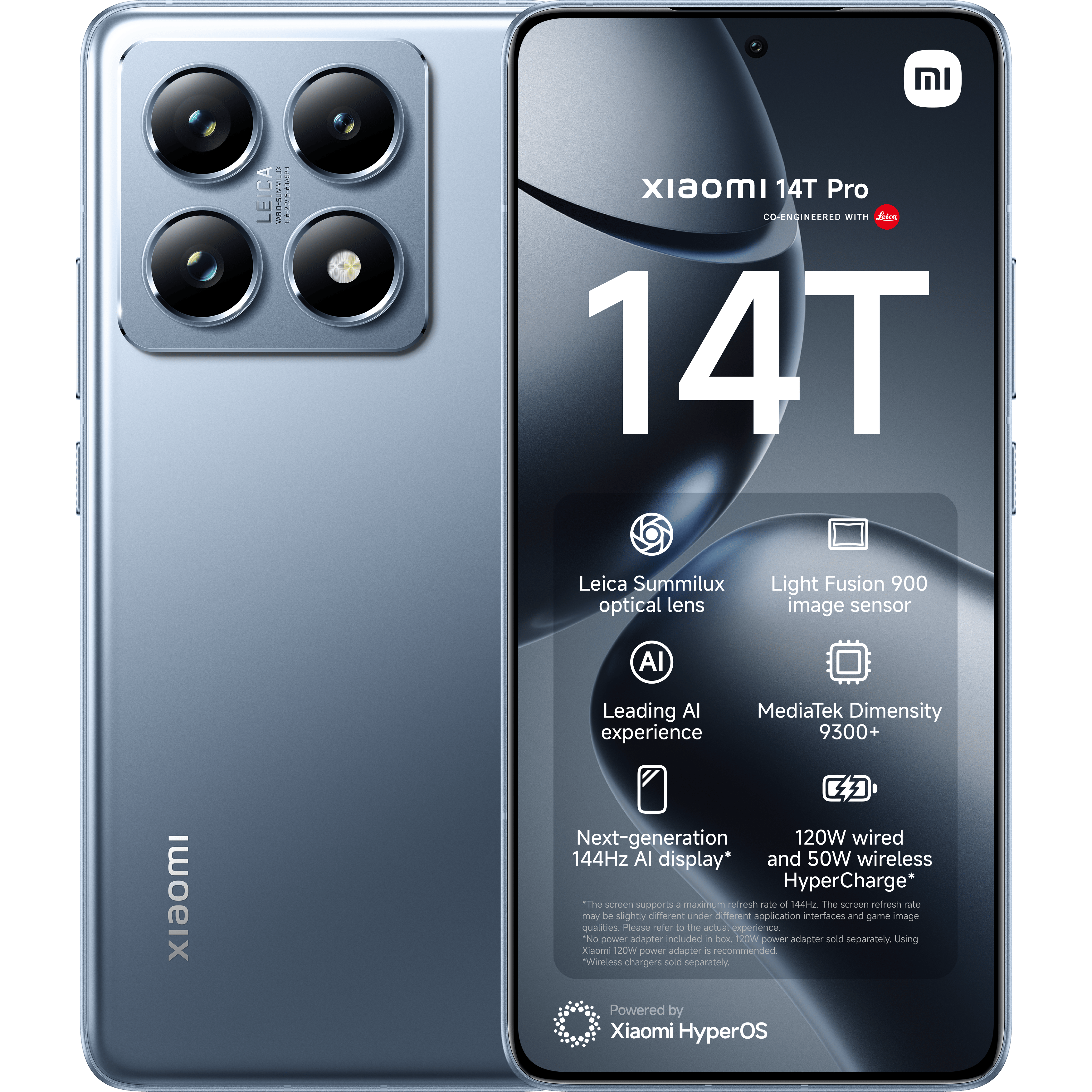 Xiaomi 14T Pro Titan Blue - Voorkant & achterkant