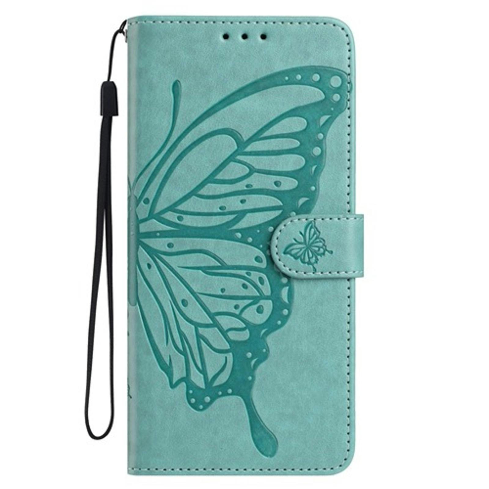 Comfycase Motorola Moto G15 Vlinders Booklet Hoesje Groen
