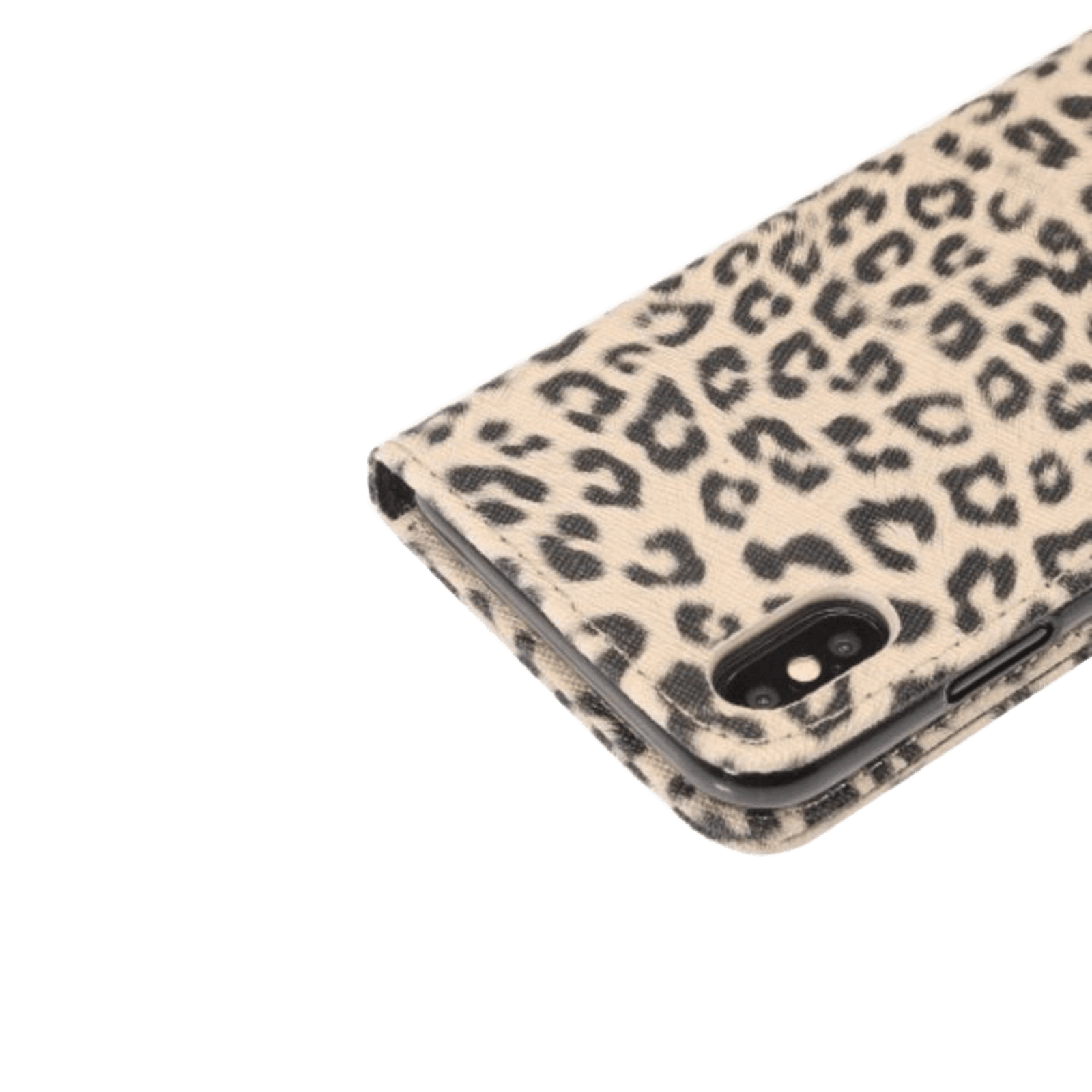 Vili iPhone Xs Max Bookcase Hoesje Luipaardprint Bruin