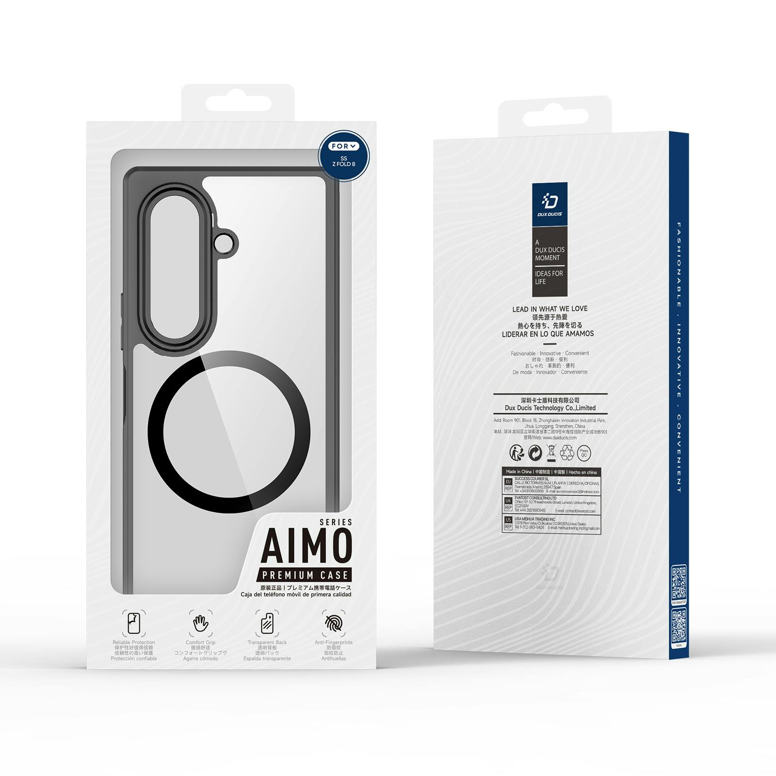 DUX DUCIS Samsung Galaxy Z Fold8 Aimo Series Qi2 Beschermhoesje Zwart