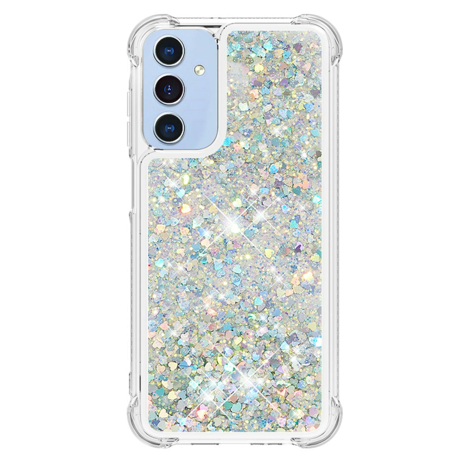 Mocaa Samsung Galaxy A17 (5G) Valbestendig Glitter Hoesje Zilver