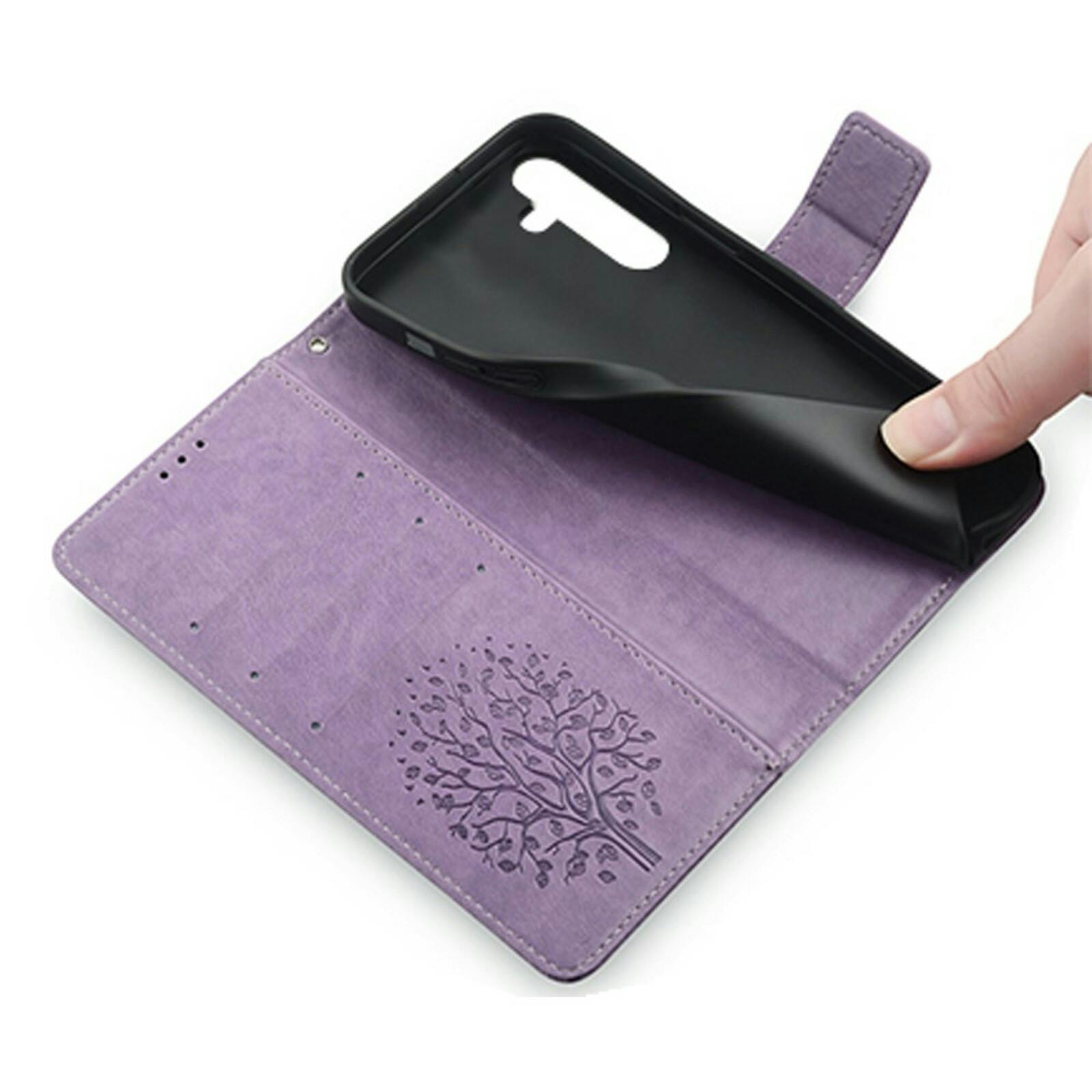 Mocaa Samsung Galaxy S23 Bookcase Gravure Hertjes Paars