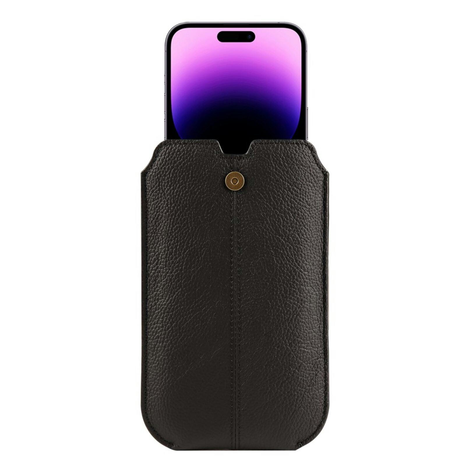 Comfycase Echt Lederen Opberghoesje Zwart XL
