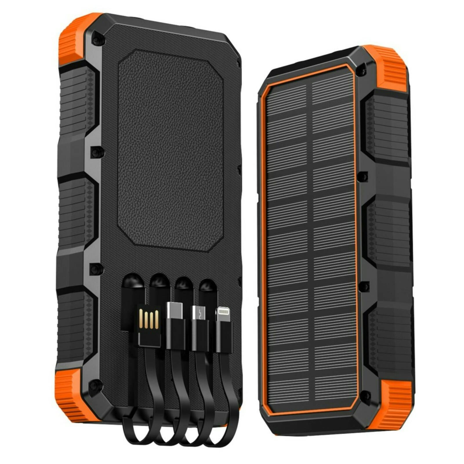 PSOOO 20.000mAh Rugged Solar Charging Powerbank Oranje 20.000 mAh