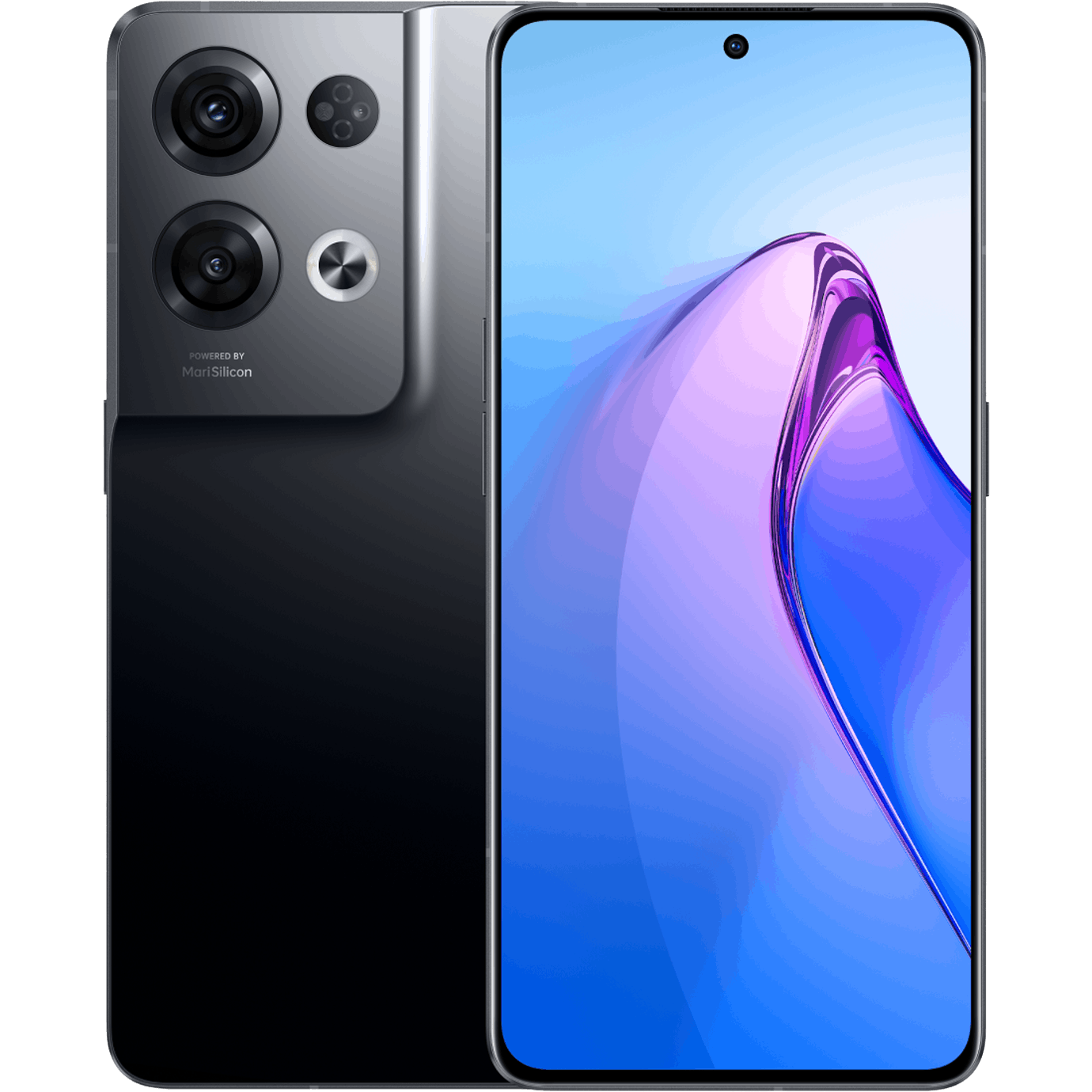 OPPO Reno8 Pro 5G Glazed Black - Voorkant & achterkant